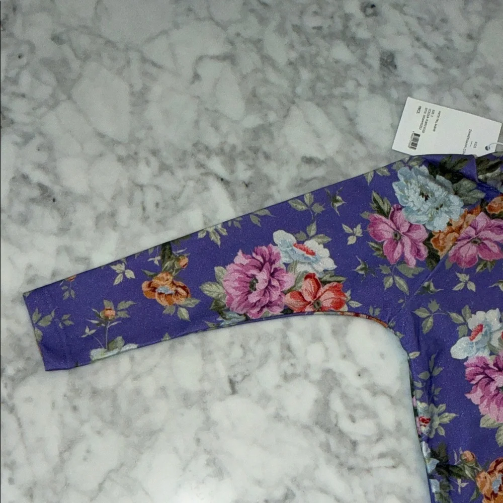 NWT Zimmermann Purple Floral Ruffle Rashguard Swim Top 2Y - Picture 6 of 10
